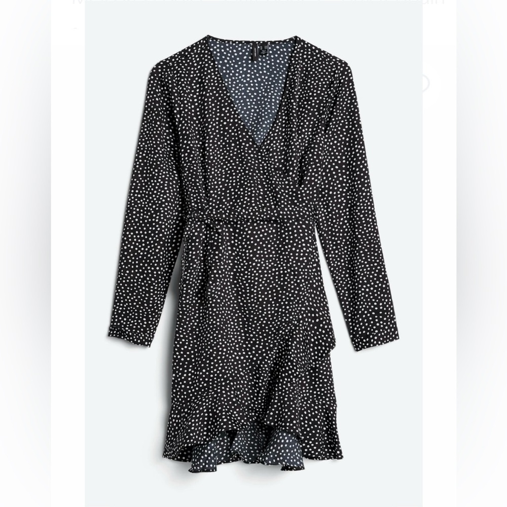 Vero Moda | Polka Dot Wrapped Midi Dress | SP | Black White | Stitch Fix | NWOT